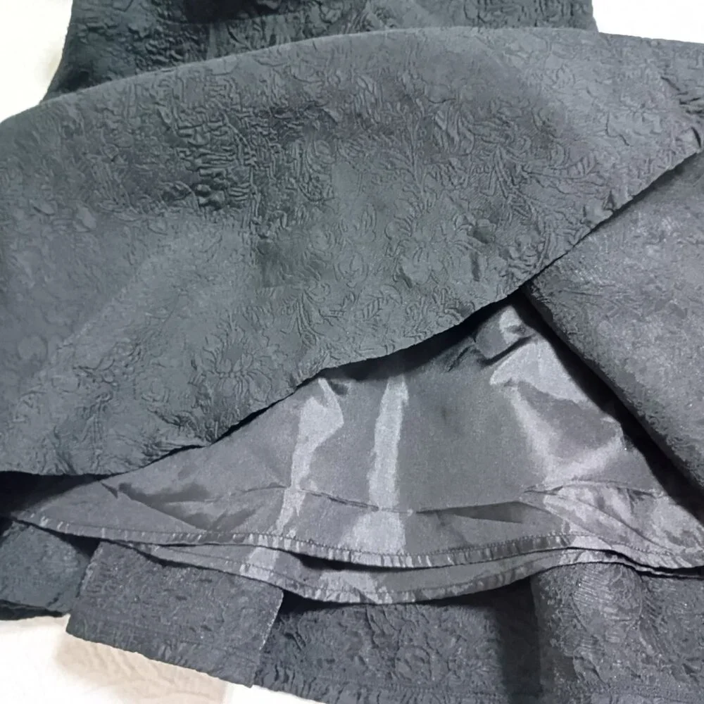Simonett Beya Dress Black Size S Puff Sleeve Textured Fabricv Womens - Picture 4 of 11